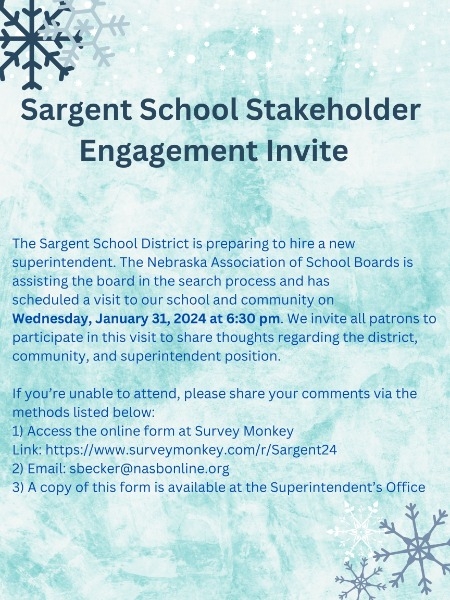 Sargent Public Schools - Stakeholder Engagement- New Date